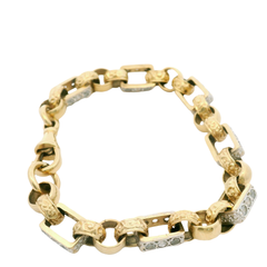 8” Pre-owned 9CT Gypsy Link Bracelet with CZ’s (22.82g)