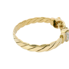 6.5” Pre-owned 9CT Stone Set Blue Eyed Leopard Head Bangle (36.22g)
