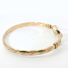 7” Pre-owned 9CT Two-Tone Double Hook & Loop Bangle (16.24g)