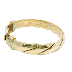 8.5” Pre-owned 9CT Diamond Set Hook & Loop Bangle (87.56g)