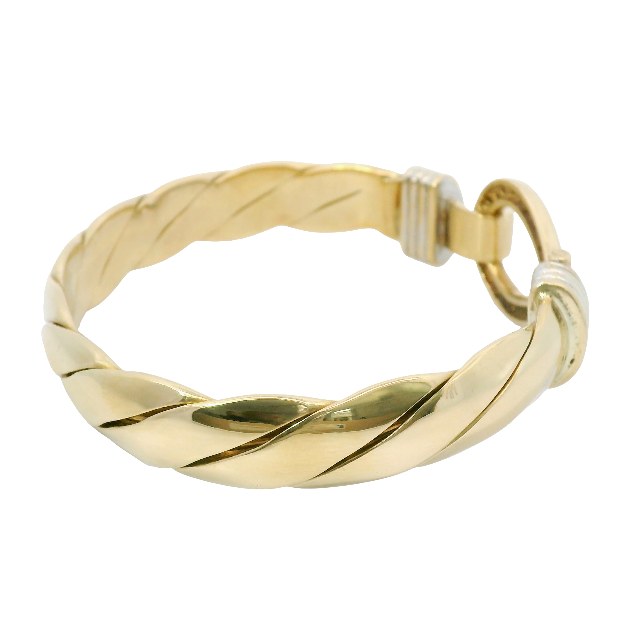 8.5” Pre-owned 9CT Diamond Set Hook & Loop Bangle (87.56g)