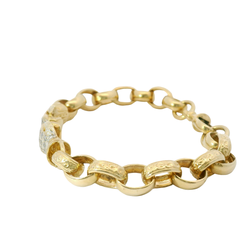 8” Refurbed 9CT Stone Set Boxing Gloves Oval Belcher Bracelet (21.2g)