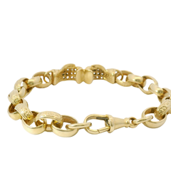 8” Refurbed 9CT Stone Set Boxing Gloves Oval Belcher Bracelet (21.2g)