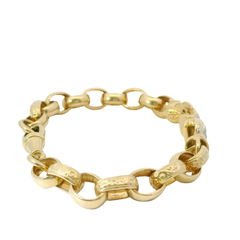8” Refurbed 9CT Stone Set Boxing Gloves Oval Belcher Bracelet (21.2g)