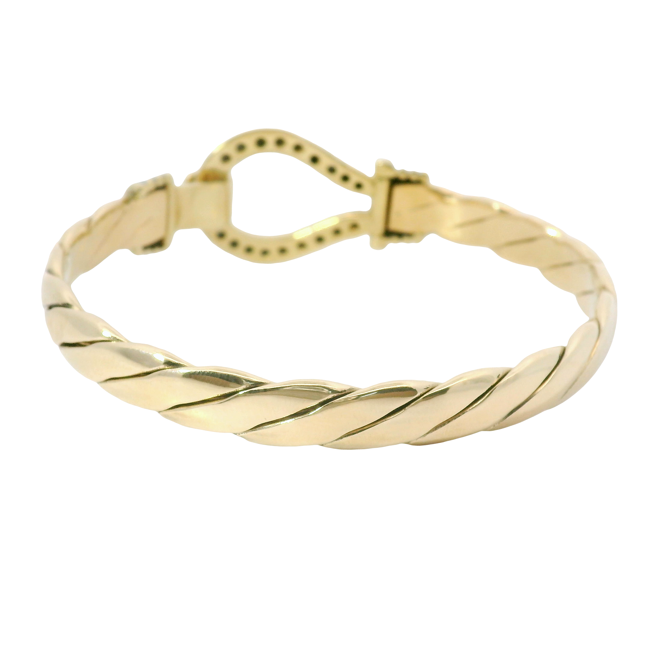 6.5” Refurbed 9CT Stone Set Hook & Loop Bangle (26.93g)