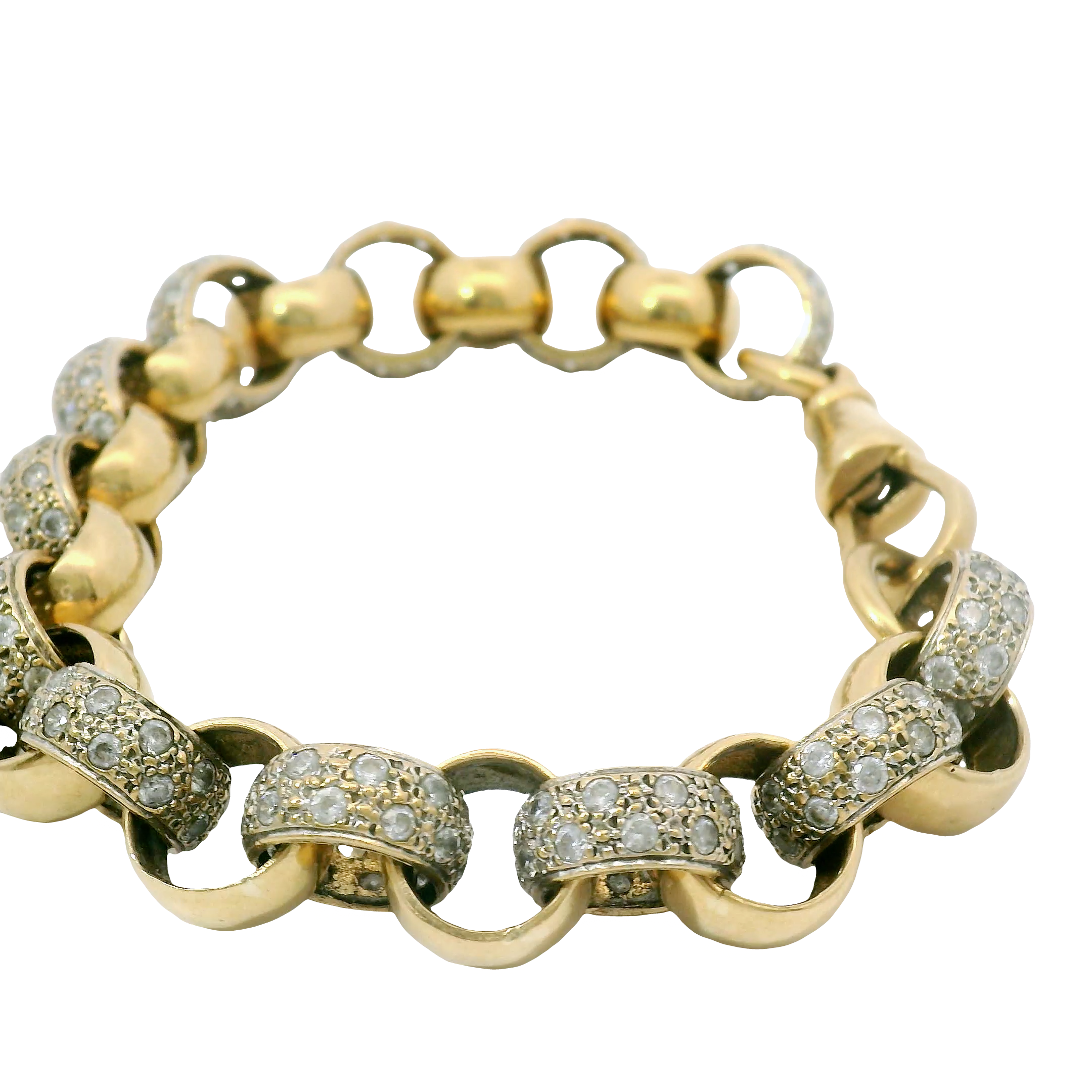 9.5” Pre-owned 9CT Stone Set Belcher Bracelet (60.15g)