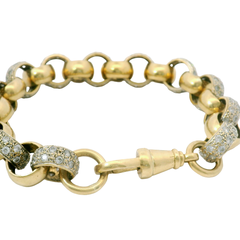 9.5” Pre-owned 9CT Stone Set Belcher Bracelet (60.15g)