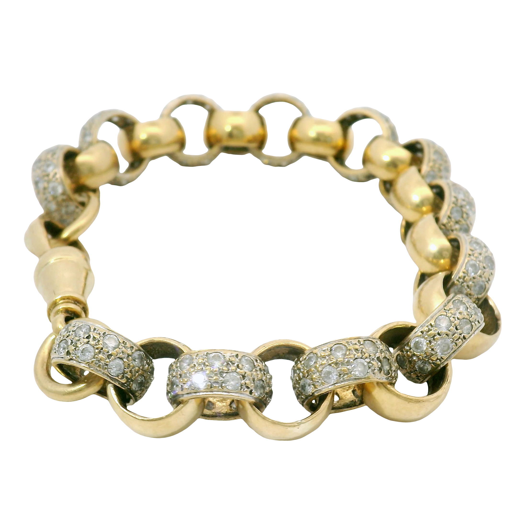 9.5” Pre-owned 9CT Stone Set Belcher Bracelet (60.15g)