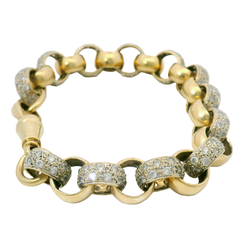 9.5” Pre-owned 9CT Stone Set Belcher Bracelet (60.15g)
