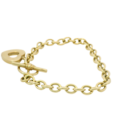 8” Pre-owned 9CT Heart & T Bar Bracelet (17.07g)