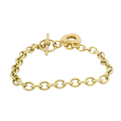 8” Pre-owned 9CT Heart & T Bar Bracelet (17.07g)