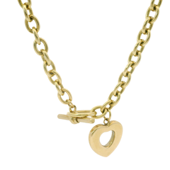 16” Pre-owned 9CT Heart & T-Bar Necklace (32.66g)