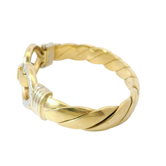 7.75” Pre-owned 9CT Double Hook & Loop Bangle (95.21g)