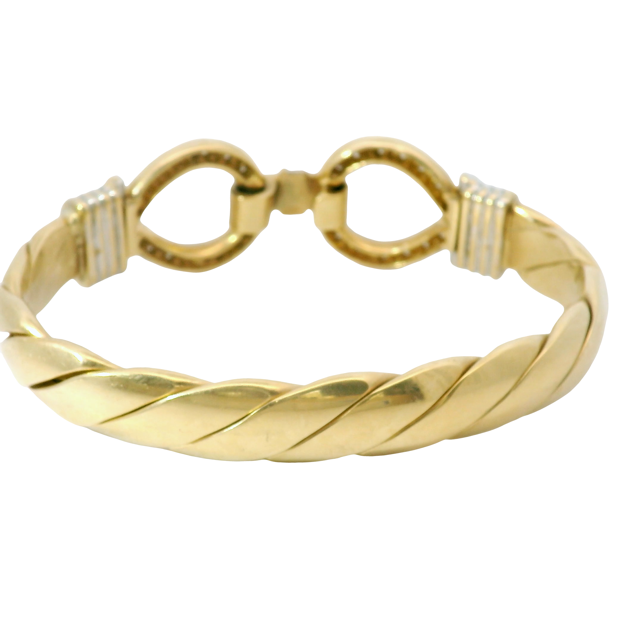 7.75” Pre-owned 9CT Double Hook & Loop Bangle (95.21g)