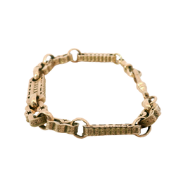 8” Pre-owned 9CT Rose Gold Star & Bar Bracelet (17.57g)