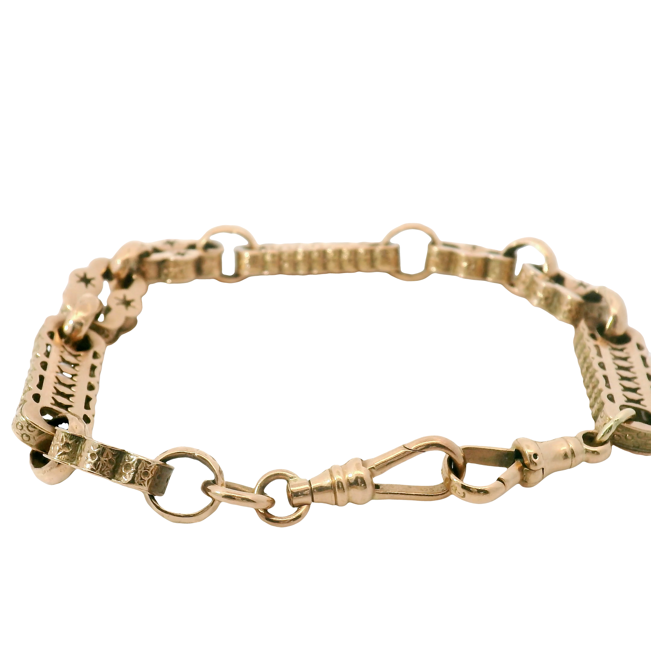 8” Pre-owned 9CT Rose Gold Star & Bar Bracelet (17.57g)
