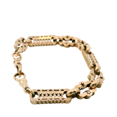 8” Pre-owned 9CT Rose Gold Star & Bar Bracelet (17.57g)