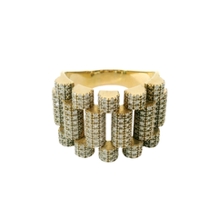 9CT Pre-owned Watch Stone Set Watch Strap Style Ring (Size Y 1/2)