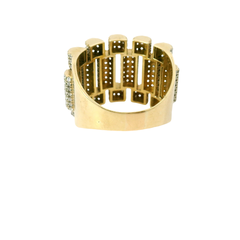 9CT Pre-owned Watch Stone Set Watch Strap Style Ring (Size Y 1/2)