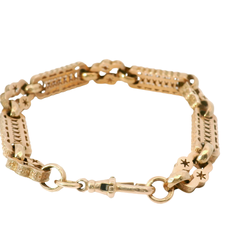 8” Pre-owned 9CT Rose Gold Star & Bar Bracelet (20.28g)