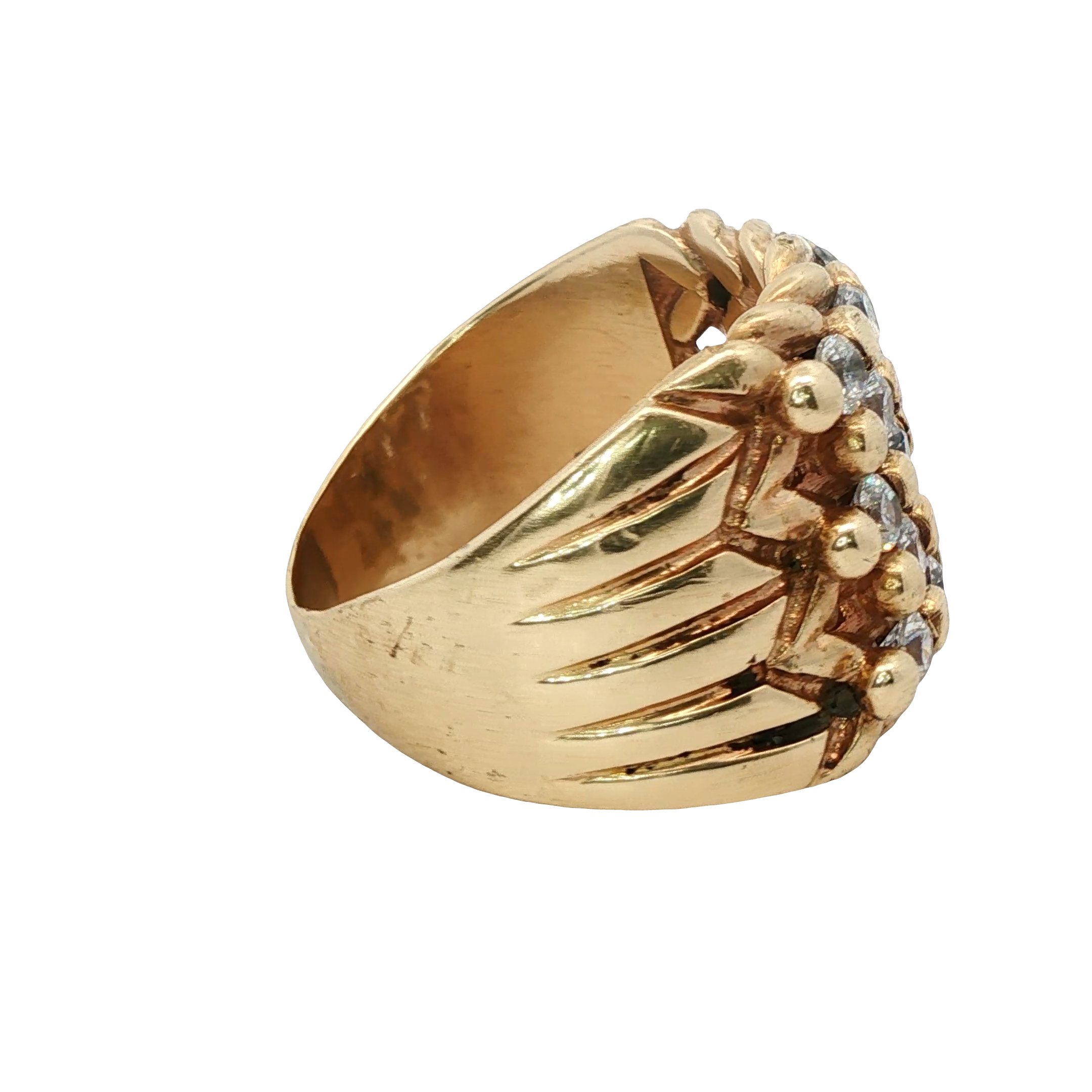 9CT Pre-owned Stone Set Keeper Ring (Size V)