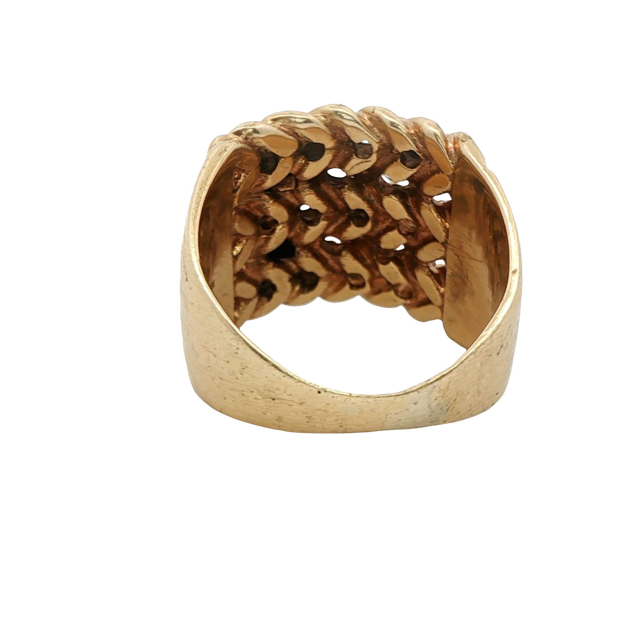 9CT Pre-owned Stone Set Keeper Ring (Size V)