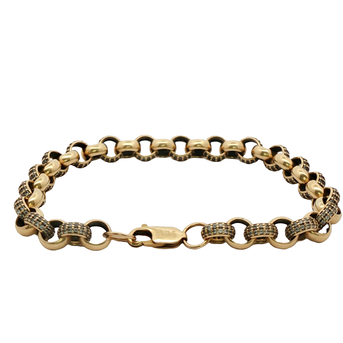 8.5” Pre-owned 9CT Stone Set Belcher Bracelet (19.35g)
