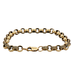 8.5” Pre-owned 9CT Stone Set Belcher Bracelet (19.35g)