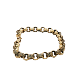 8.5” Pre-owned 9CT Stone Set Belcher Bracelet (19.35g)