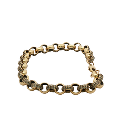 8.5” Pre-owned 9CT Stone Set Belcher Bracelet (19.35g)