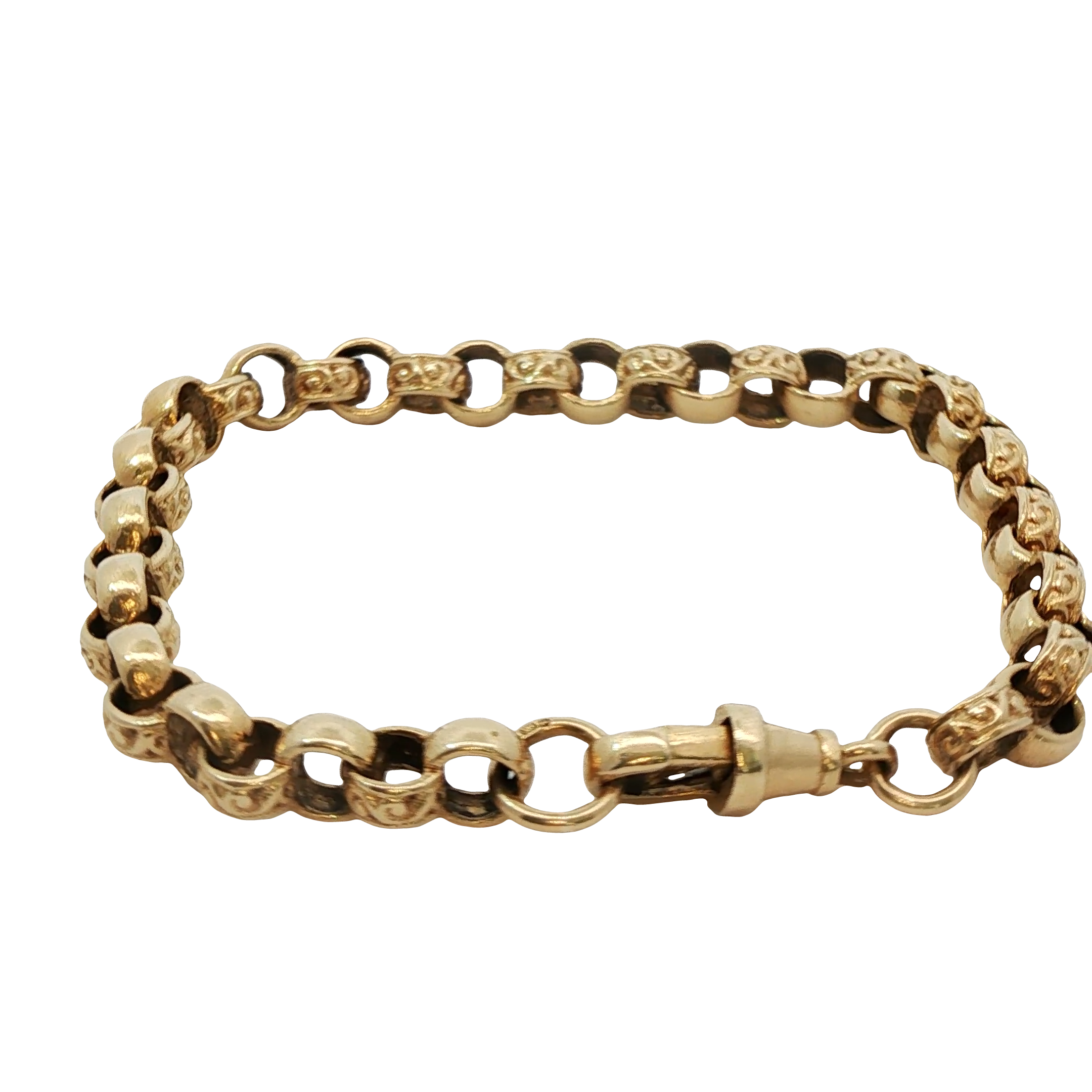 7” Pre-owned 9CT Plain & Patterned Belcher Bracelet (14.6g)