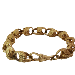 9” Pre-owned 9CT Patterned Acorn Belcher Bracelet (32.61g)