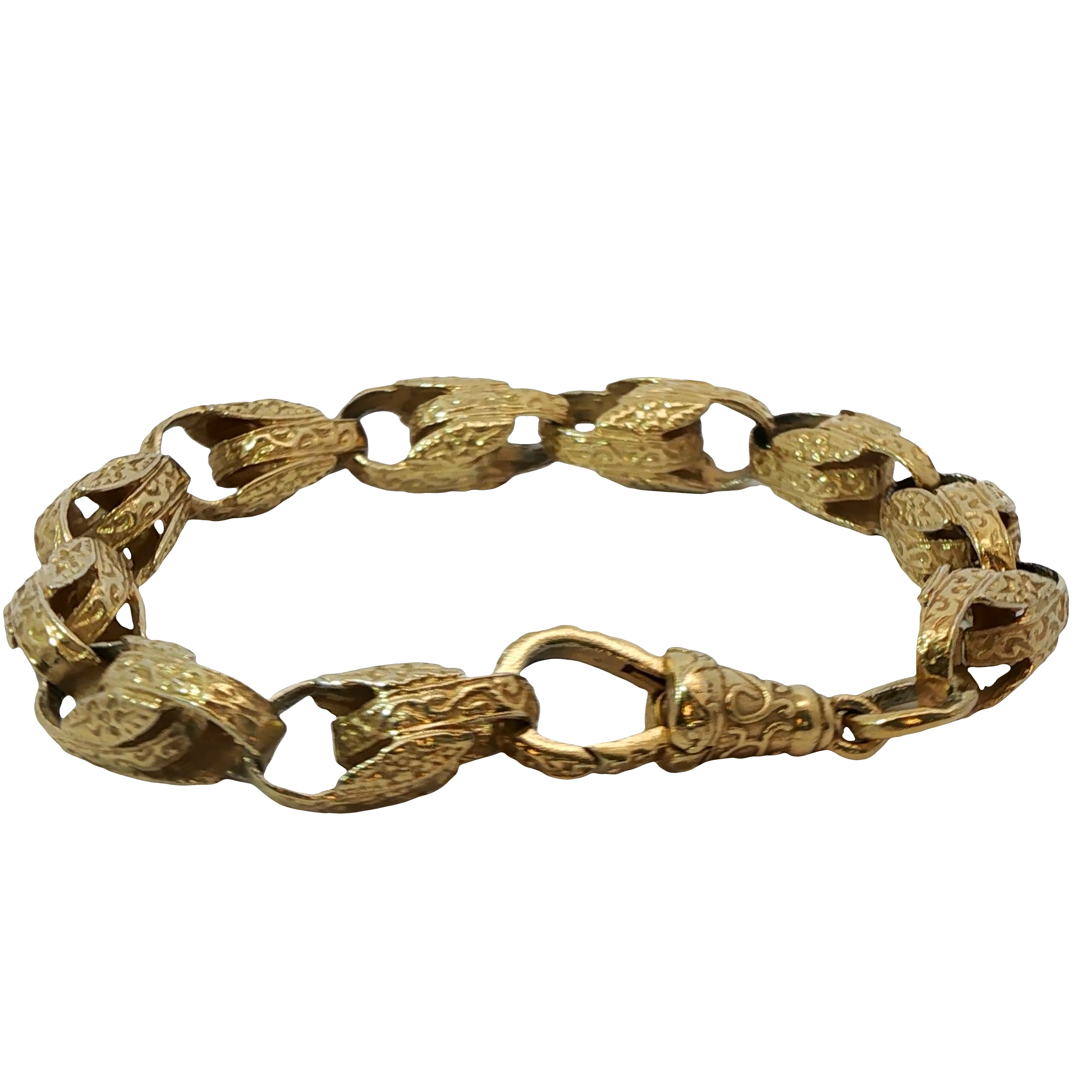 9” Pre-owned 9CT Patterned Acorn Bracelet (38.7g)
