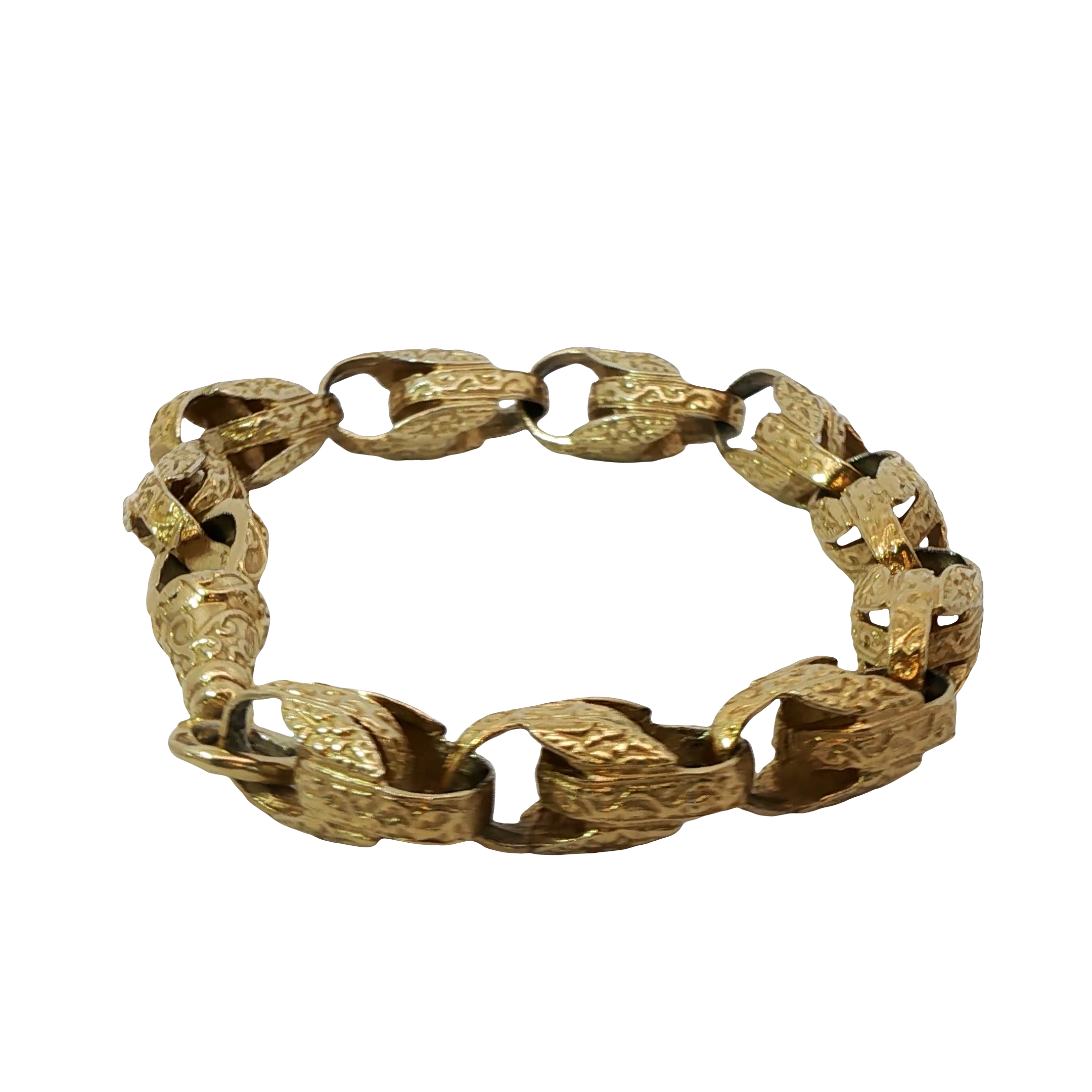 9” Pre-owned 9CT Patterned Acorn Bracelet (38.7g)