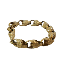 9” Pre-owned 9CT Patterned Acorn Bracelet (38.7g)