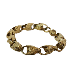 9” Pre-owned 9CT Patterned Acorn Bracelet (38.7g)