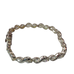 7.5” Pre-owned 925 Silver Tennis Bracelet with Oval CZ’s (12.18g)