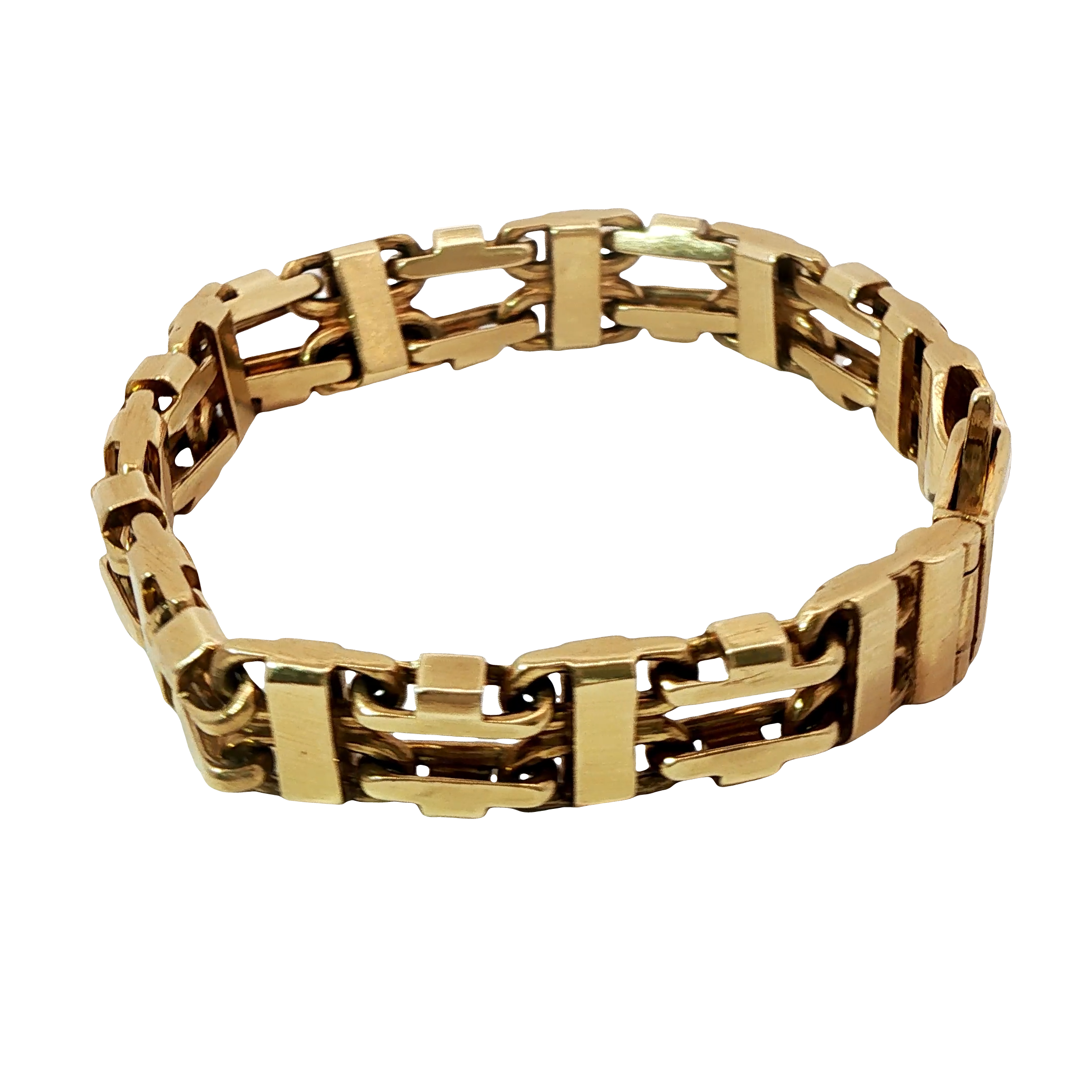 7.5” Pre-owned 9CT  Flat Cage Bracelet (36.6g)