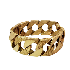 9.5” Pre-owned 9CT Gold Solid Patterned Curb Bracelet (83.2g)