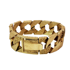 9.5” Pre-owned 9CT Gold Solid Patterned Curb Bracelet (83.2g)