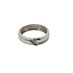 9CT Pre-owned White Gold CZ Stone Set Ring (Size V)
