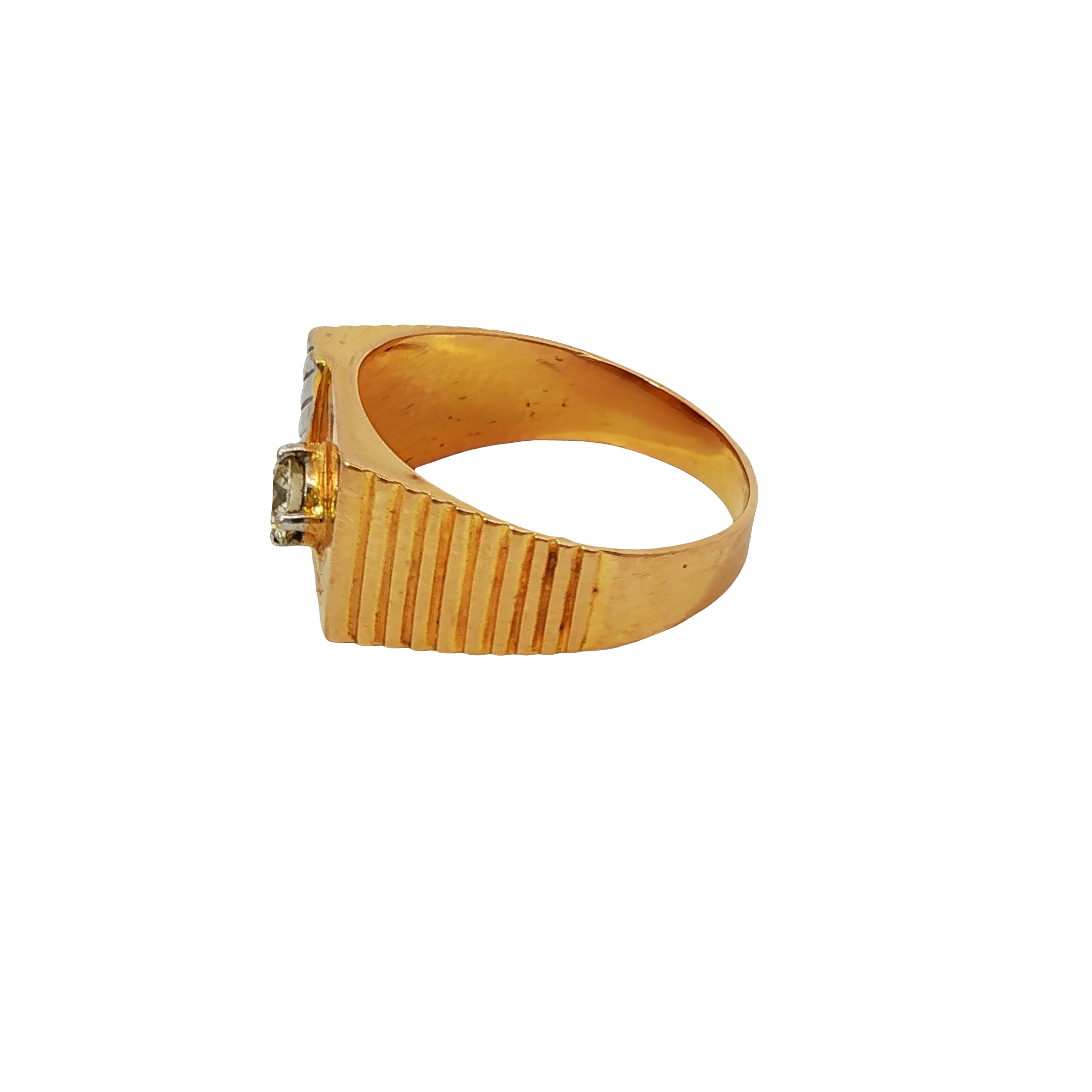 18ct Pre-owned Signet Ring with Diamond Solitaire (Size T)