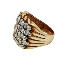 9CT Pre-owned Stone Set 5 Row Keeper Ring (Size Z+1)