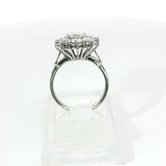 Diamond Flower Cluster 0.75 Centre 2.75 Total Carat Weight SI1 18CT White Gold Ring Size J