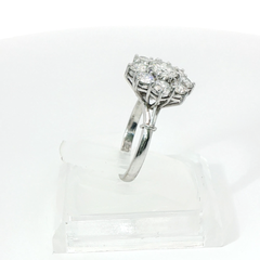 Diamond Flower Cluster 0.75 Centre 2.75 Total Carat Weight SI1 18CT White Gold Ring Size J