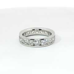 Channel Set Full Eternity Band TCW 2.5 SI1 G 18CT White Gold Ring Size J 1/2
