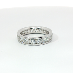 Channel Set Full Eternity Band TCW 2.5 SI1 G 18CT White Gold Ring Size J 1/2