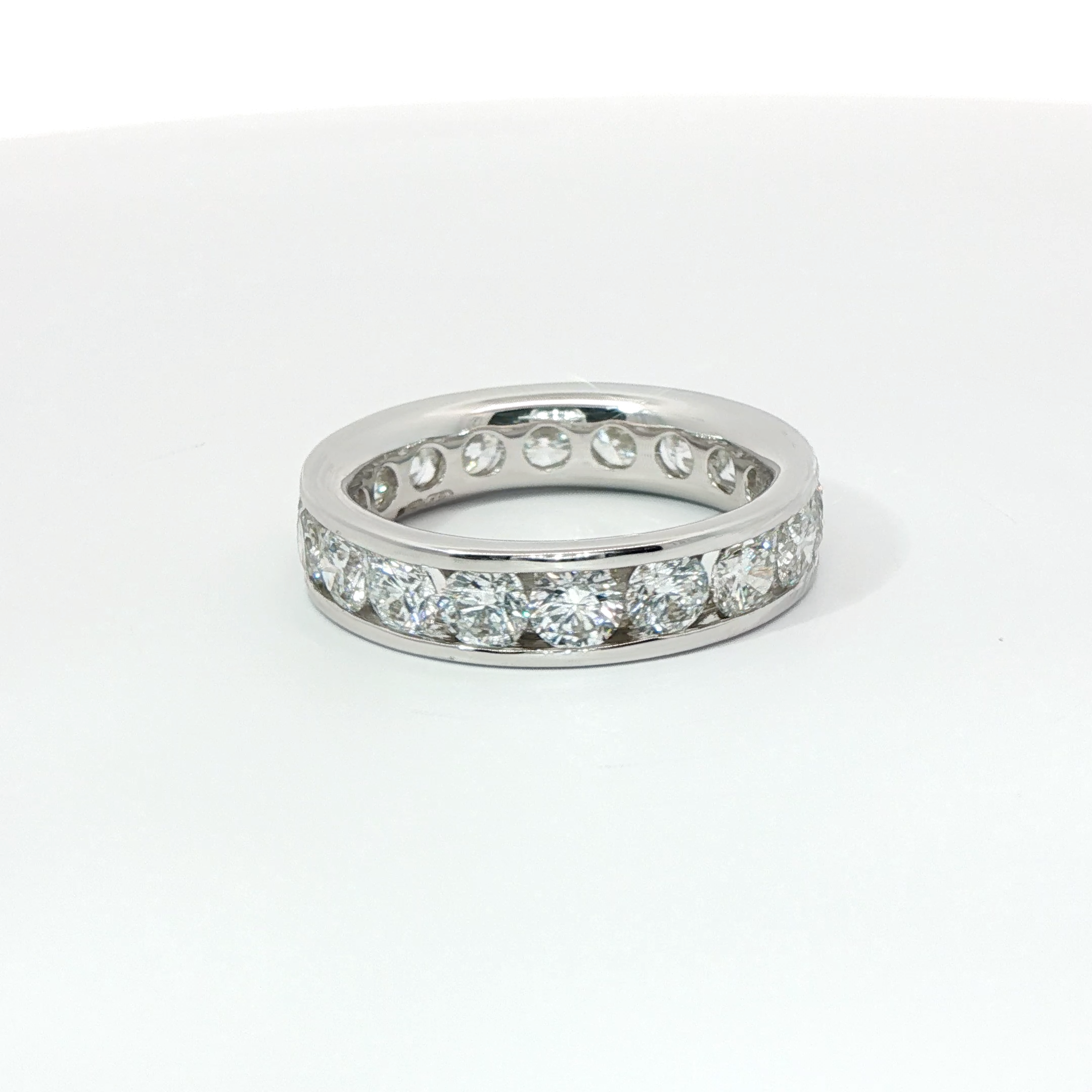 Channel Set Full Eternity Band TCW 2.5 SI1 G 18CT White Gold Ring Size J 1/2