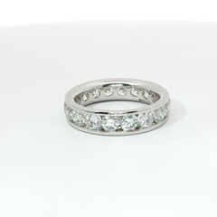Channel Set Full Eternity Band TCW 2.5 SI1 G 18CT White Gold Ring Size J 1/2