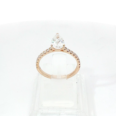Solitaire with Diamond Shoulder 1CT Centre TCW 1.5 VVS2 E 18CT Rose Gold Ring Size K